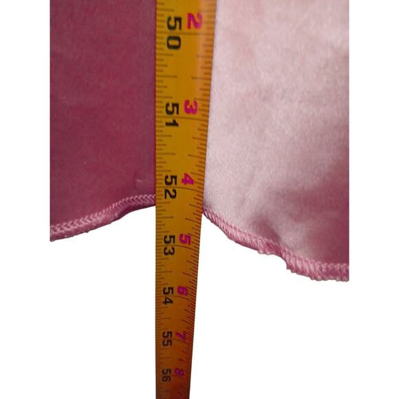 VNTG 80s Satin Dress Sz XL Pink 3D Flowers Chiffon Sleeves Fairy Princess Retro - Picture 12 of 12